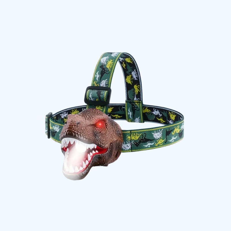 LED Hoofdlamp | Outdoor Dinosaur Hoofdlamp, USB Oplaadbaar, 90° Rotatie, Perfect Cadeau