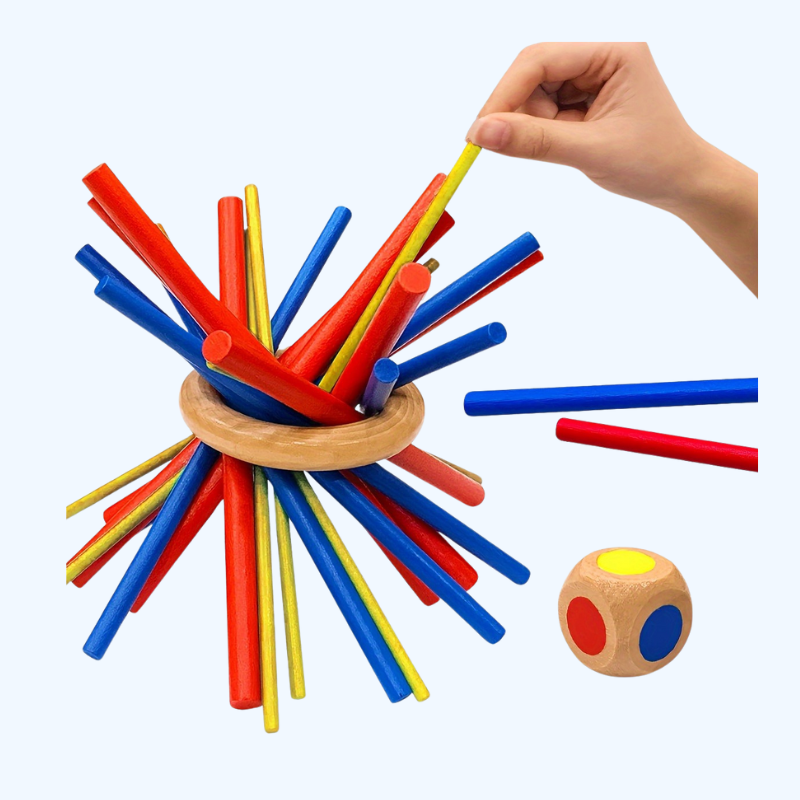 Houten Mikado Spel voor Kinderen | 27-Delige Familieset 3+