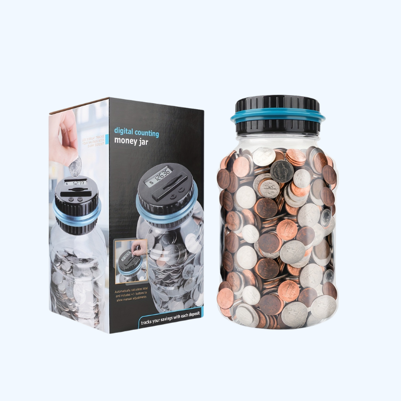 Digitale Spaarpot met Muntenteller | Capaciteit van 800+ Munten, Perfect voor Kinderen, Werkt op 2 AAA-batterijen (niet inbegrepen), Compatibel met Alle US Munten, Cadeau voor Halloween Thanksgiving Kerst