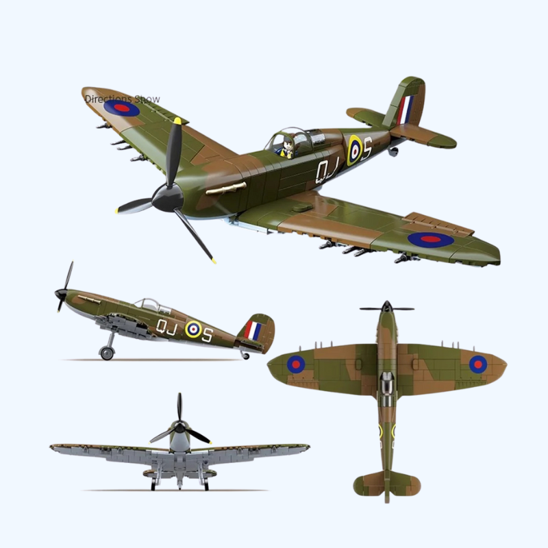 Tweede Wereldoorlog WW2 Leger Militaire Soldaten SWAT UK: Spitfire Fighter F MK. Ia Model Bouwstenen Bricks Kinderspeelgoed Cadeau