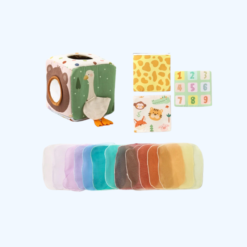 Montessori Magische Tissue Box Speelgoed - Educatief Activiteitenspeelgoed voor Vingertraining en Sensorisch Leren voor Baby's