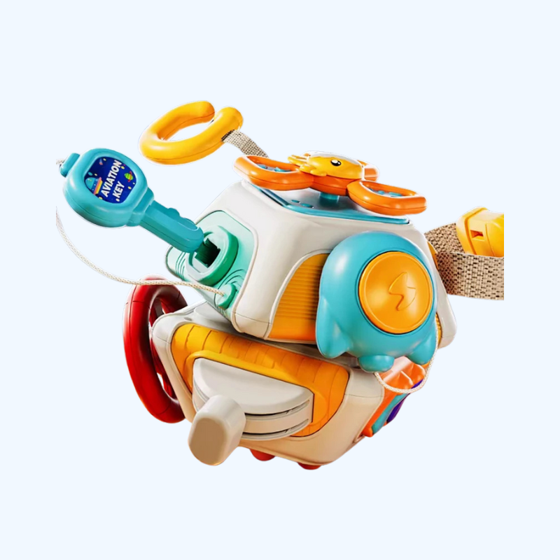 Montessori Sensorisch Speelgoed - Multifacted Kubus Drukbal voor Fijne Motoriek en Hand-oog Coördinatie, Educatief Speelgoed voor Baby's