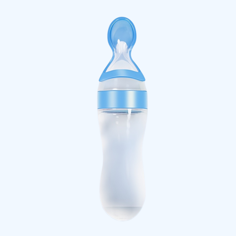 Silicone Baby Voedingsfles met Knijplepel, Multifunctioneel voor Melk, Voedingssupplementen, Geneesmiddelen - Verkrijgbaar in Wit, Blauw, Groen, Felroze