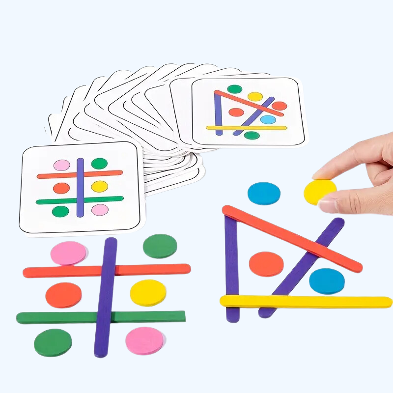 Houten IJsjesstokjes Puzzelspellen | Sorteer- en Stapelspeelgoed Educatief Wiskundig Speelgoed met Puzzels voor Peuters van 1, 2, 3, 4+ Jaar