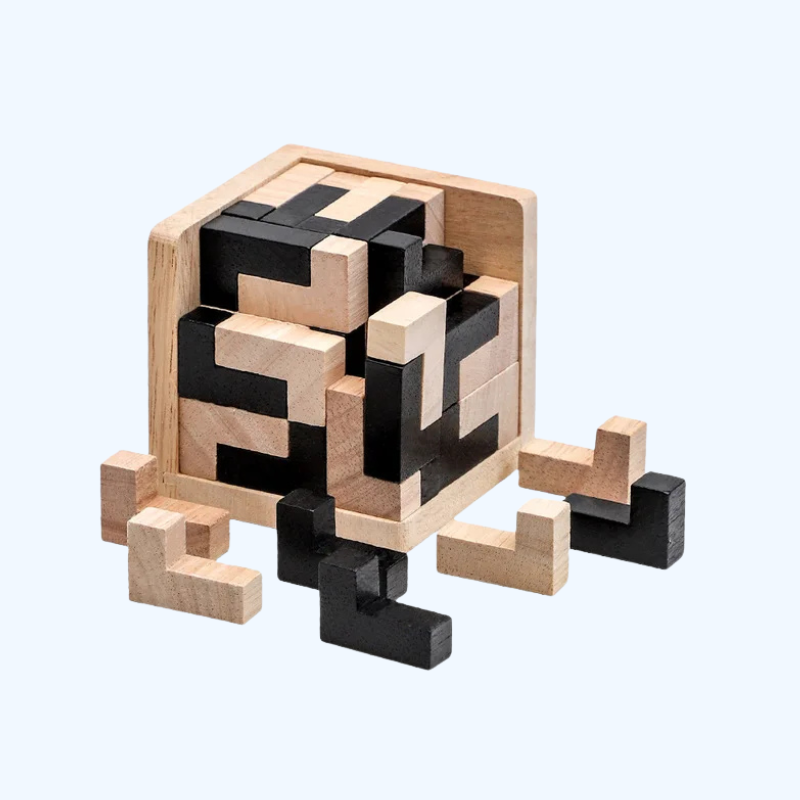 3D Houten Puzzel Kubus | Educatief Luban Speelgoed, Breinontwikkeling en Vroege Leren, Cadeau voor Kinderen
