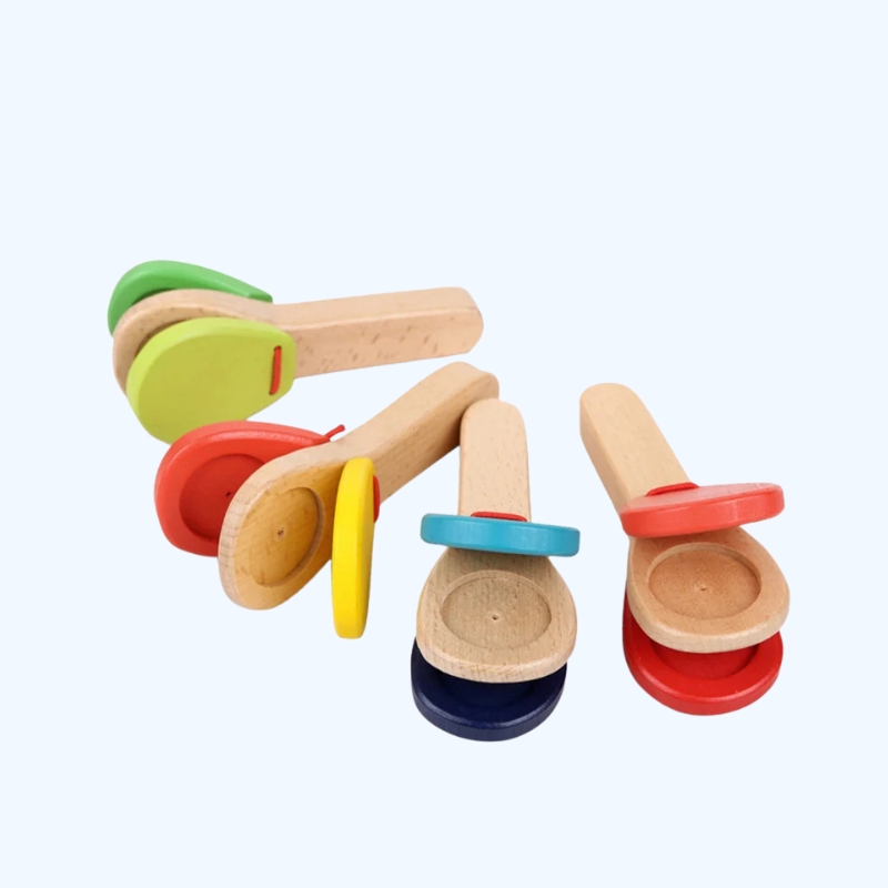 Montessori Houten Orff Slaginstrument - Baby Hand Castagnetten Educatief Speelgoed voor Hersentraining