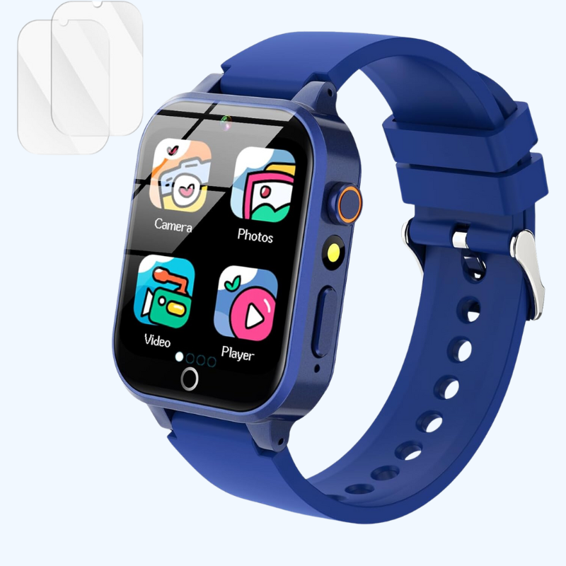 Slim Horloge voor Kinderen 26 puzzelspellen, touchscreen, HD-camera en wekker | Interactief speelgoed voor kinderen van 4-12 jaar