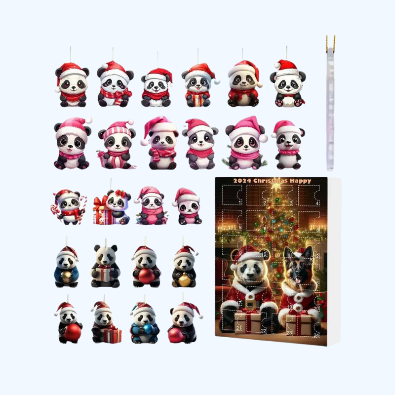 Adventskalender Kerstmis Panda Versieringen | 24 Dagen Kerstmis Advent Festival Aftelkalender Cadeau