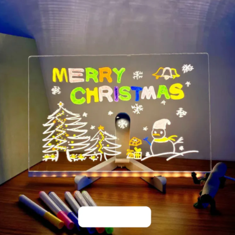 GlowBoard voor Kinderen LED-oplichtend tekenbord met gloeiende stiften | Creatief, gemakkelijk schoon te maken en herbruikbaar