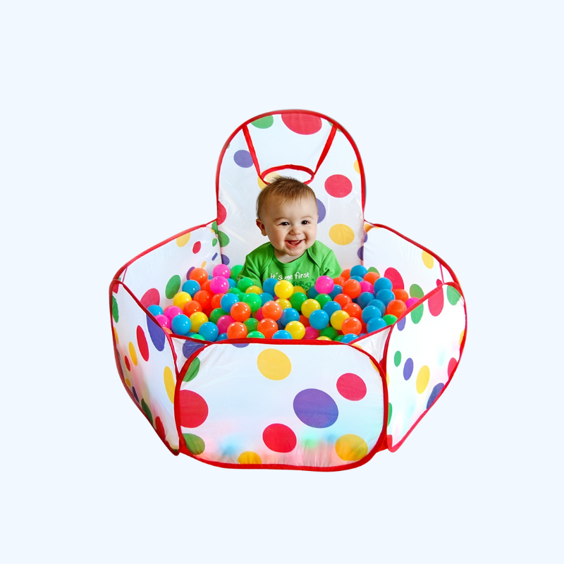 Pop-up Speeltent met Ballenbak & Basketbalring | Indoor & Outdoor Speelhuisje voor Kinderen