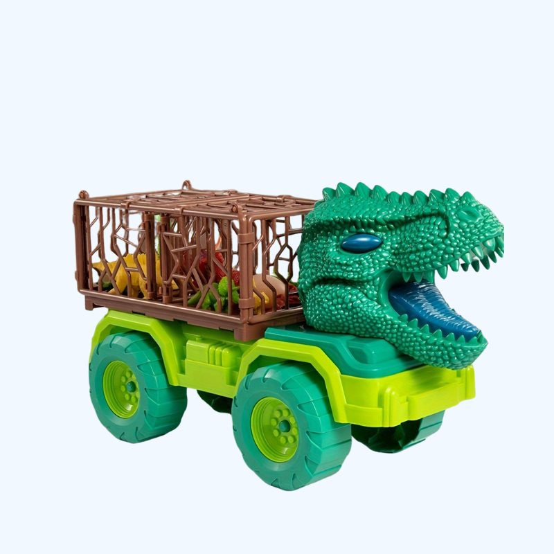 Dinosaurus Transporter Truck Speelgoed Set, 14-delige T-Rex Vrachtwagen met Educatief Speeltijd, Verjaardags- & Kerstcadeau voor Kinderen van 3-6 Jaar