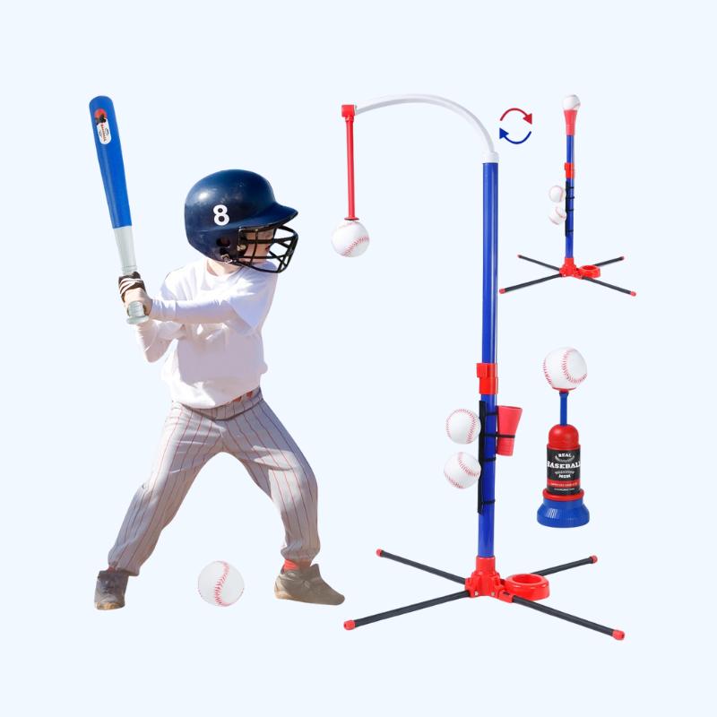 3-in-1 Honkbalset Voor Kinderen - Verstelbare T-Balstandaard Met Automatische Launcher