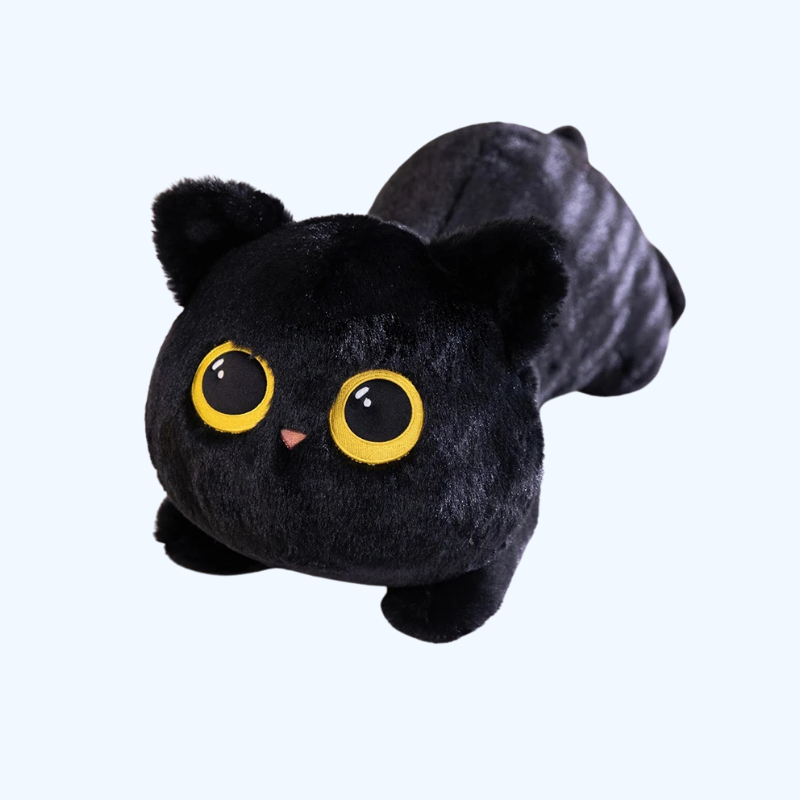 50cm Schattige Zwarte Kat Knuffel Pop | Kawaii Groot Knuffelkussen | Ins Zwarte Kat Pluchen Speelgoed voor Jongens en Meisjes Verjaardagscadeau