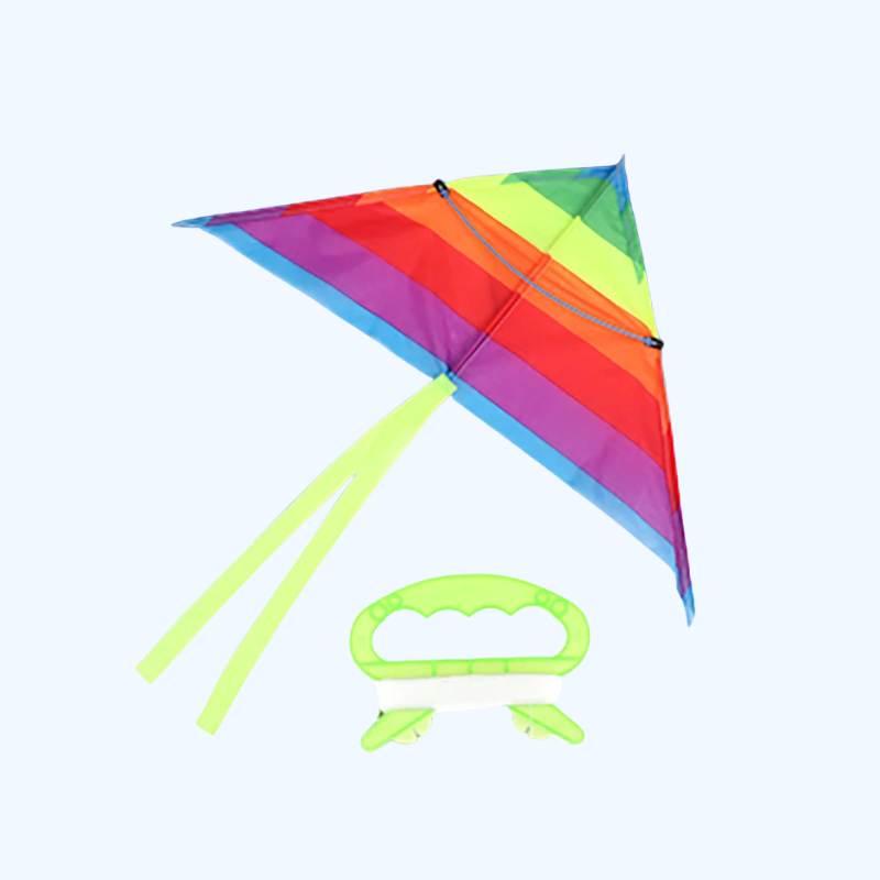 Kleurrijke Driehoek Regenboogvlieger - Vliegerspeelgoed Voor Kinderen Met Lijn (30M)
