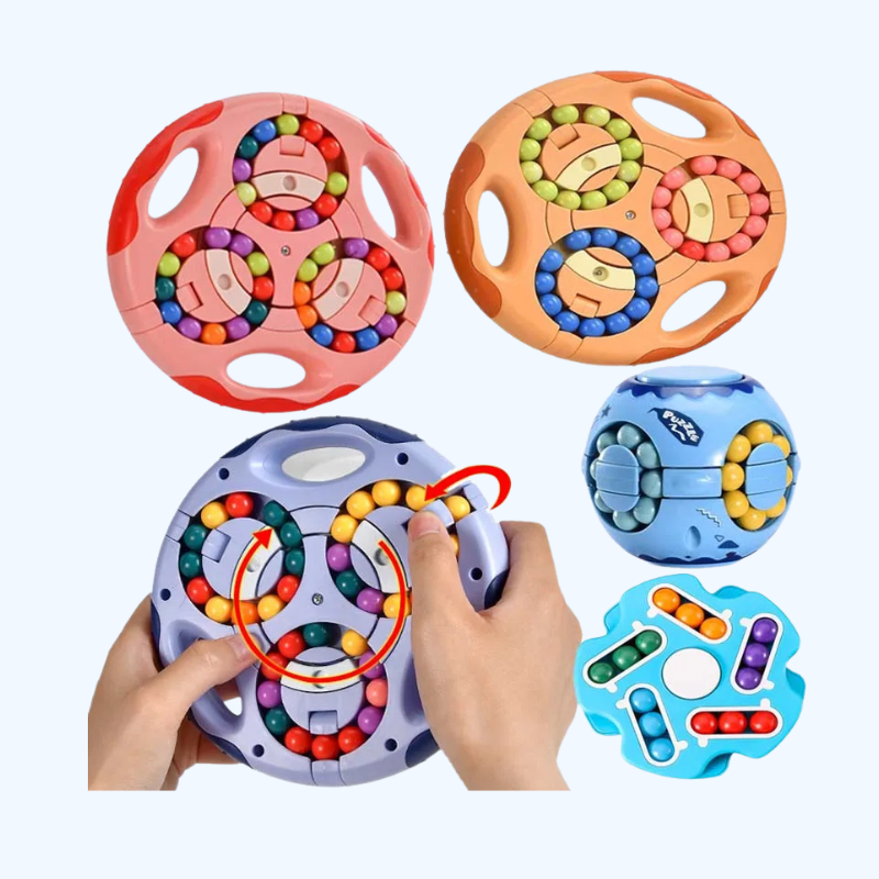 3-in-1 Magic Beans Draaikubus | Stressverlichting & Educatief Spel voor Kinderen & Volwassenen