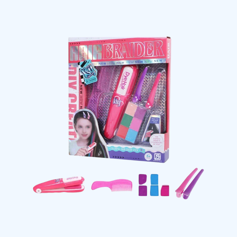 DIY haarkrijtset - Uitwasbare, tijdelijke haarkrijtjes met kleurkam, ideaal speelgoed voor meisjes.