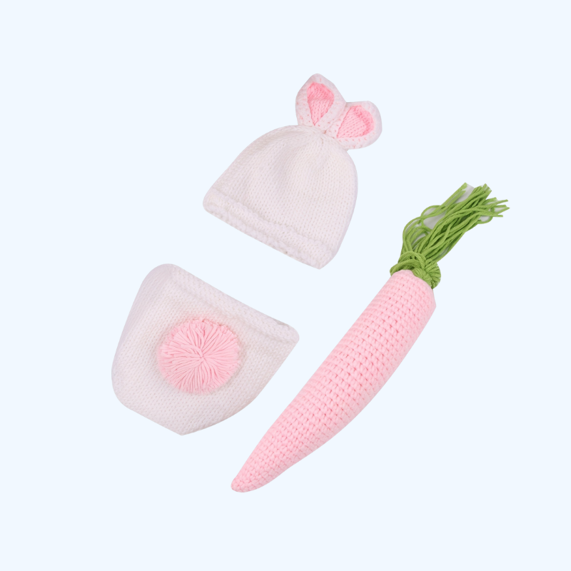 Schattig Pasgeboren Konijnenkostuum | Ideaal voor Babyfotografie & Gehaakte Bunny Outfit!