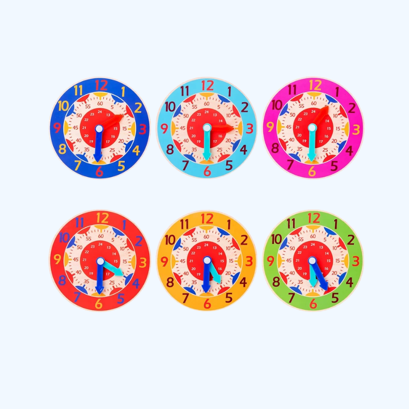 Montessori houten klok voor kinderen - Educatief speeltje om de tijd te leren, schooltools voor de basisschool