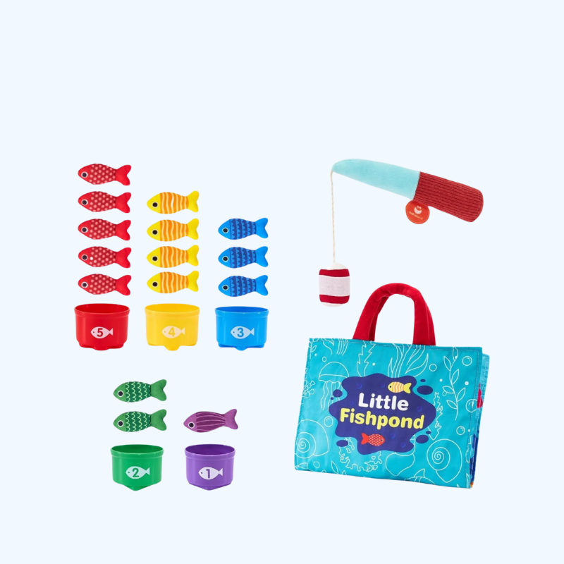 Montessori Stof Visspeelgoed 1-3 Jaar | Kleuren, Getallen en Vormen Leren | Verjaardagscadeau