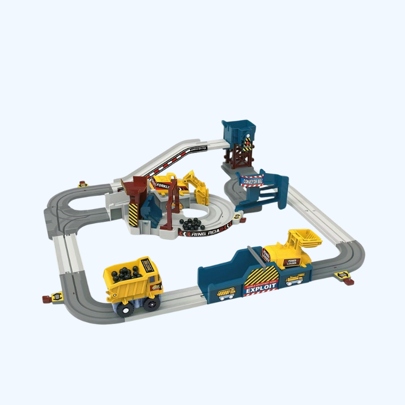 Constructie Avontuur Treinset | Elektrisch Voertuig op Inertiespoor, Geschikt voor Kinderen 3+