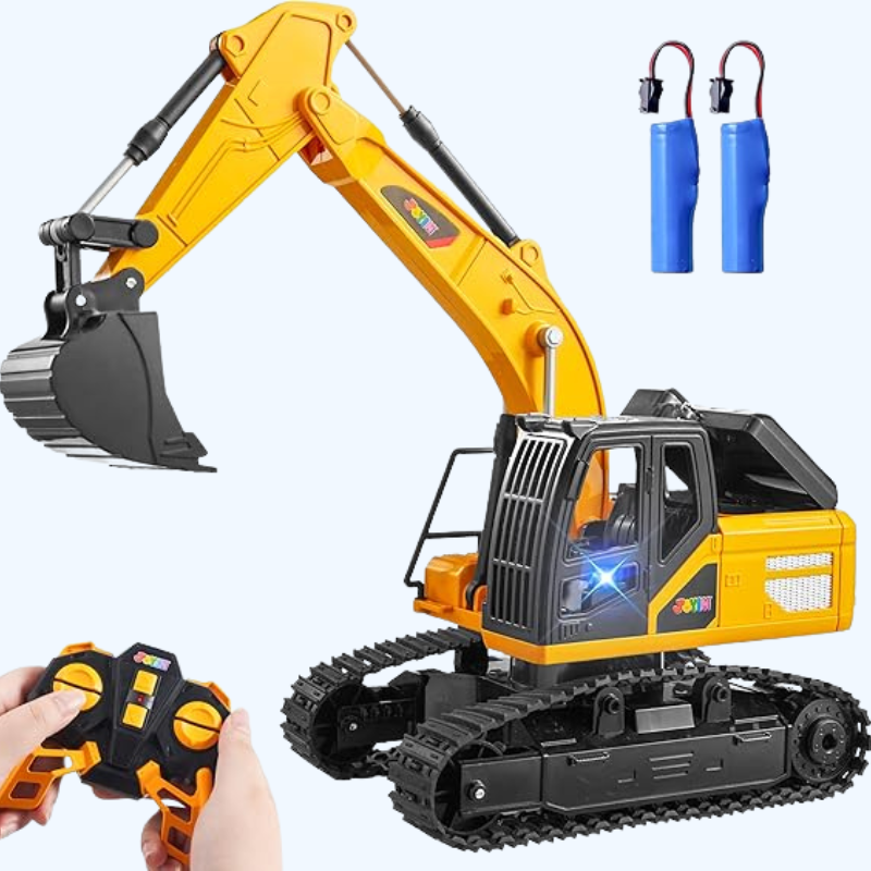 Graafmachine Speelgoed op Afstandsbediening | RC Constructievoertuig met Licht voor Kinderen