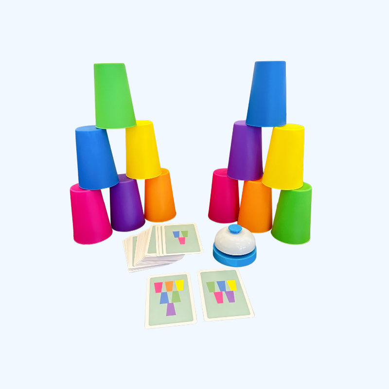 54 Kaarten, 12 Bekers, 1 Bel Spelset | Stapelspel, Interactief Tafelspel, Ideaal Cadeau