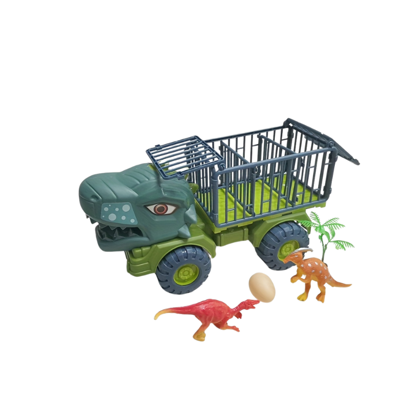 10.4-inch Dinosaurus Bouwvoertuig Speelgoed | Handmatig Duwbaar ABS Speelgoed | Weerbestendige Graafmachine/Kraan/Kiepwagen | Cadeau voor Jongens