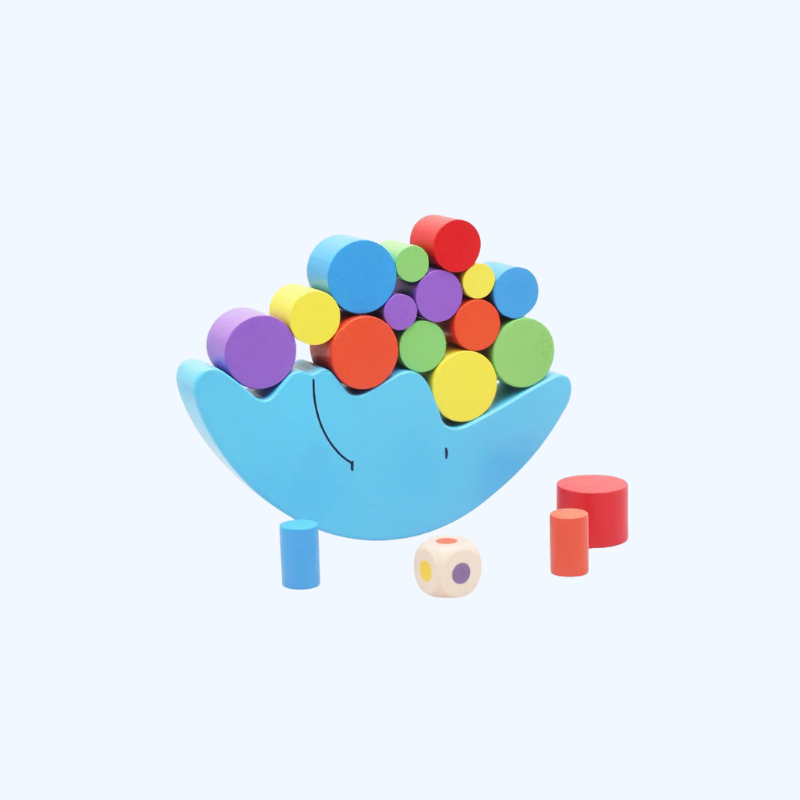 Montessori Houten Maan Balansspel | Educatief Evenwichtsspel voor Kinderen