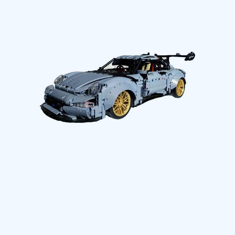 2100-delige blauwe raceauto bouwset - Compatibel met grote merken, ideaal voor volwassenen als cadeau voor Kerstmis, Halloween of verjaardagen.