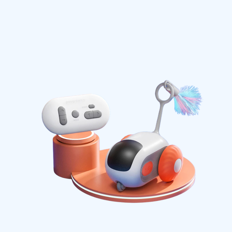 Slimme RC Sportauto voor Katten | Interactief elektrisch speelgoed met veertjes