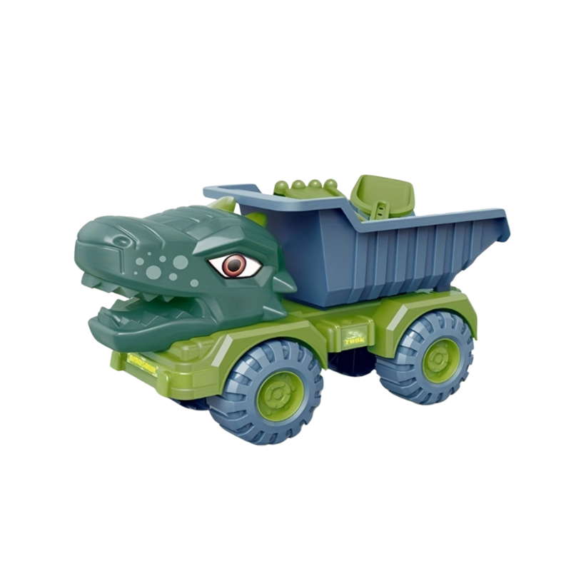 Dinosaurus Graafmachine Speelset | 26.4cm Groot Bouwvoertuig van ABS | Handmatig Speelgoed met Duwfunctie | Ideaal Cadeau voor Jongens