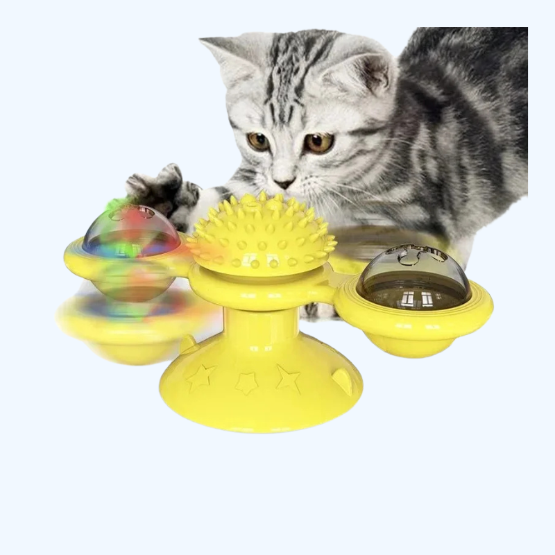 Interactief Kattenwiel | Spinnende windmolen & puzzelspeeltje voor katten