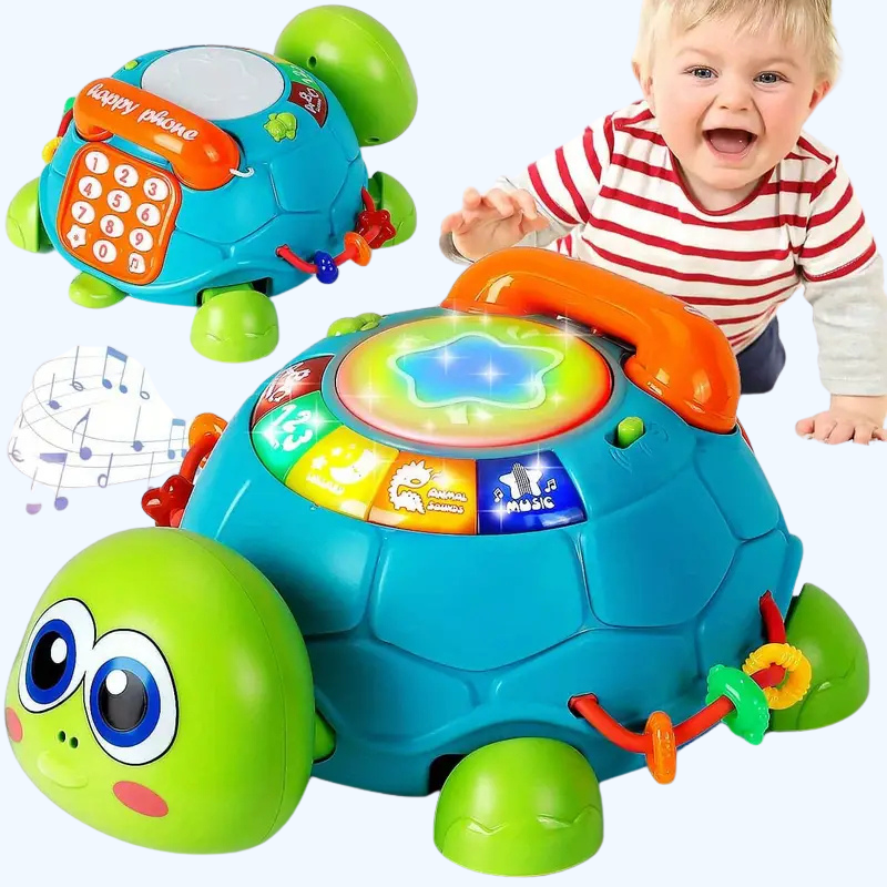 Muzikale Schildpad Montesorri Speelgoed | Vroeg Onderwijs Zuigeling Peuter Kruipen Sensorisch Speelgoed Voor 6-12-18 Maanden Baby's