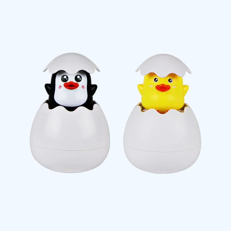 Baby Bad Speelgoed | Schattige Eend & Pinguïn Eiersproeier, Waterspeelgoed voor Douche & Zwemmen, Perfect Cadeau