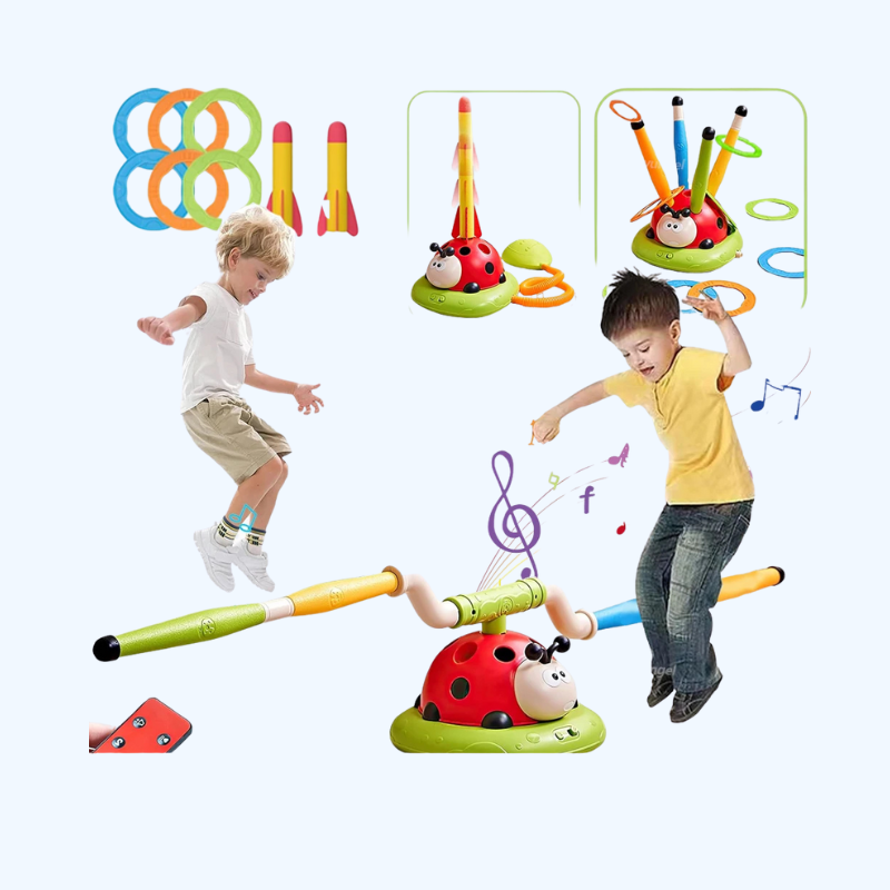 3-in-1 Muzikaal Sportspel | Raketwerper & ringwerp spel voor kinderen