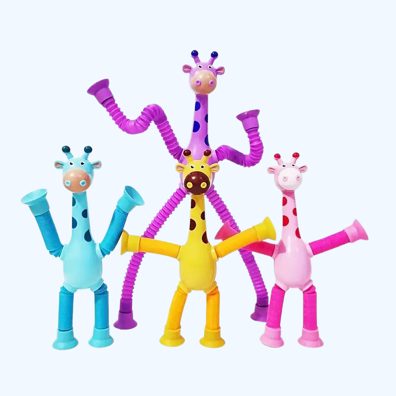 Giraffe Cartoon Zuignap Montessori Speelgoed | Educatief Ontspannend Plezier, Verschillende Vormen Ontwikkelingssensorisch Speelgoed voor Kinderen