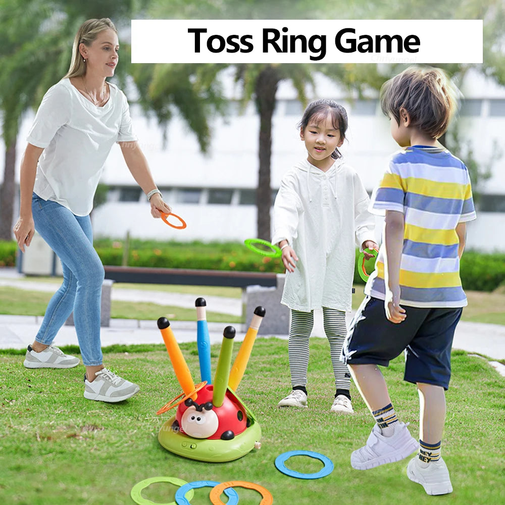 3-in-1 Muzikaal Sportspel | Raketwerper & ringwerp spel voor kinderen