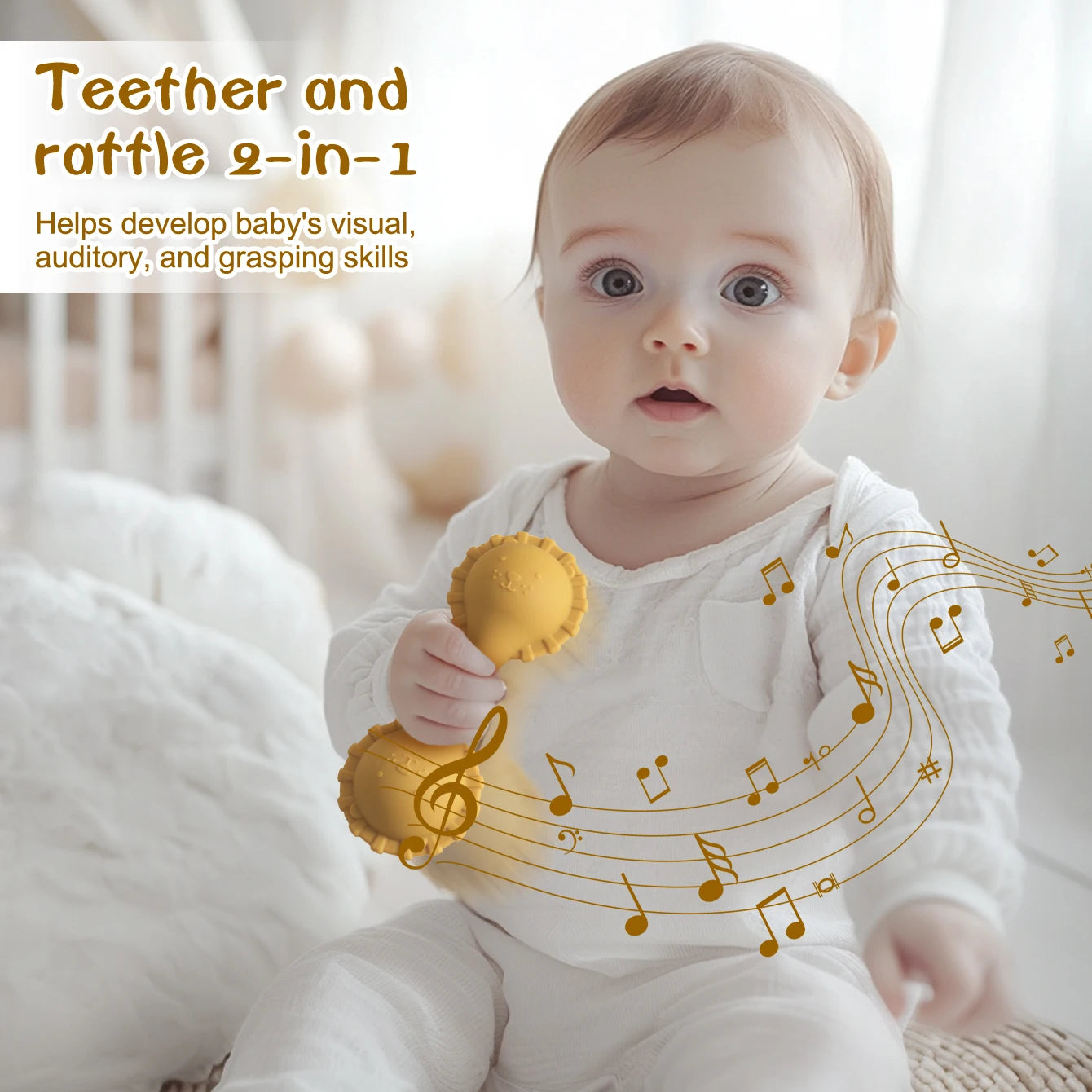 Siliconen Katten Bijtspeeltje voor Baby’s | 0-12 Maanden | Rammelaar & Sensorisch Speelgoed