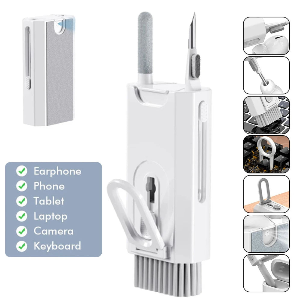 8-in-1 Reinigingskit voor Hoofdtelefoons en Toetsenborden | Reinigingsborstel voor Hoofdtelefoon, iPad, Telefoon - Detailgereedschap voor Toetsenborden met Toetsen Extractor