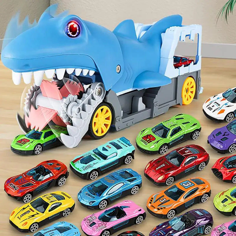 Dinosaur transporttruck - Speelgoed met automatische ejectie, spoor en metalen modellen voor kinderen