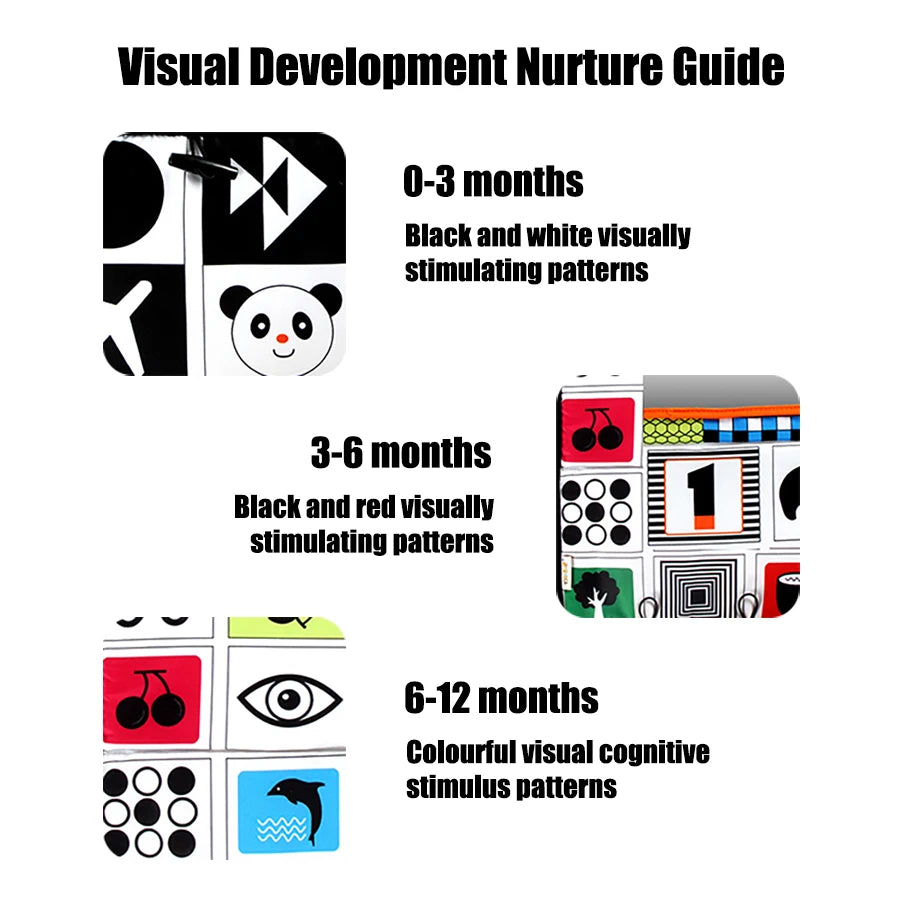 Opvouwbaar Babyboek met Spiegel – Activiteitenboekje voor Buiktijd & Visuele Ontwikkeling | Eerste Speelgoed Cadeau voor Pasgeborenen