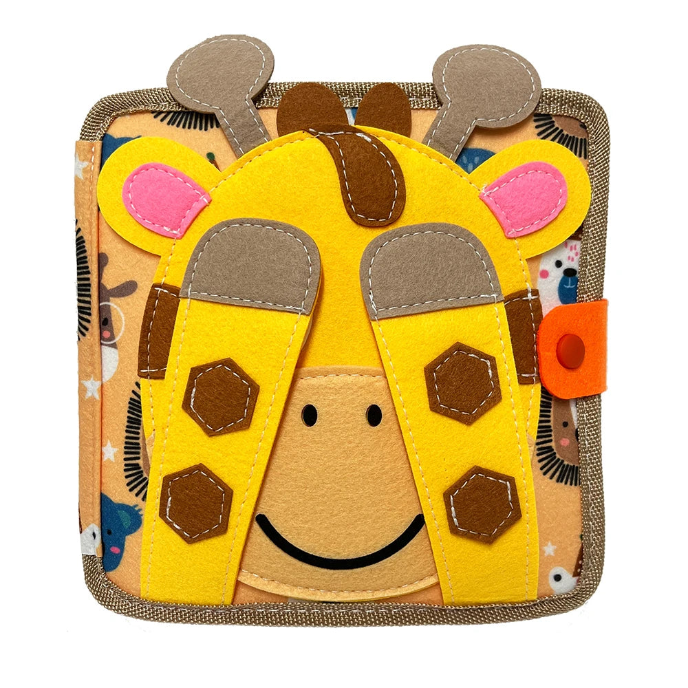 Montessori Speelgoedgiraffe Druk Bord 3d Vilt Boek Voor Fijne Motoriek Vroege Educatie Gewoonten Kennis Ontwikkelen