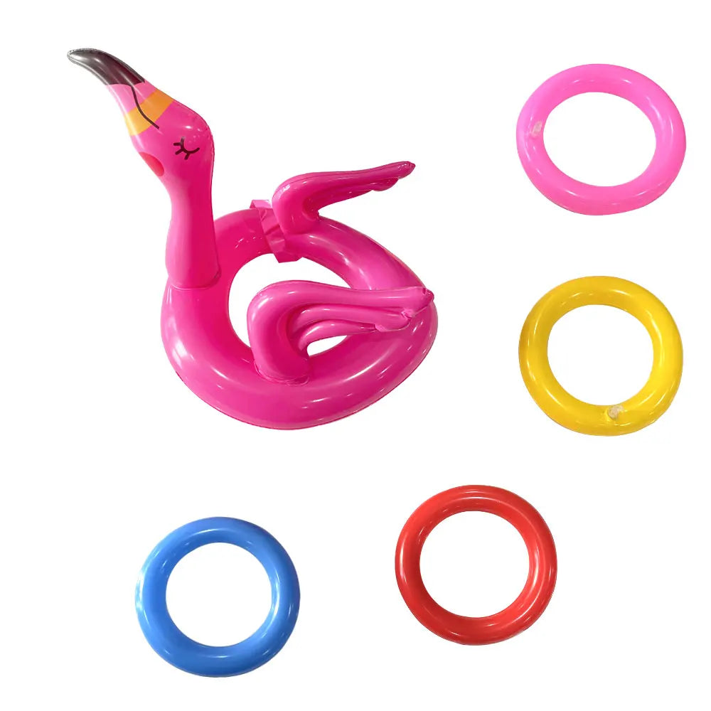 Opblaasbare Flamingo Hoepel Set | Zwembadspel voor Eindeloos Waterplezier