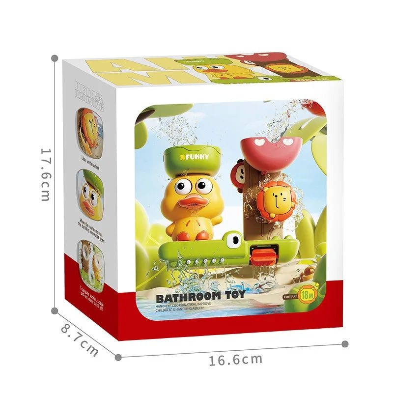 Schattige Eend Badspeelgoed voor Kinderen – Zuignap Wandset met Roterende Functie | Interactief Waterspeelgoed voor Baby’s