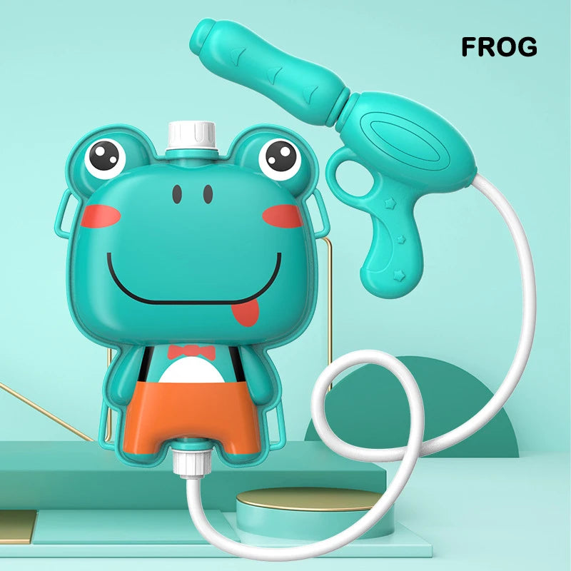 Kinderrugzak met Waterpistool – Cartoon Waterpistoolspeelgoed – Gebalanceerd Watergevechtspeelgoed voor Buitenspel