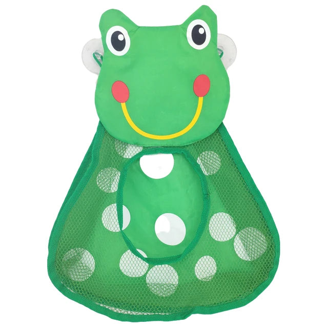 Schattige Badfiguren met Net – Eend, Tijger, Kikker, Panda | Opbergzak met Sterke Zuignappen voor Badkamer & Waterspeelgoed