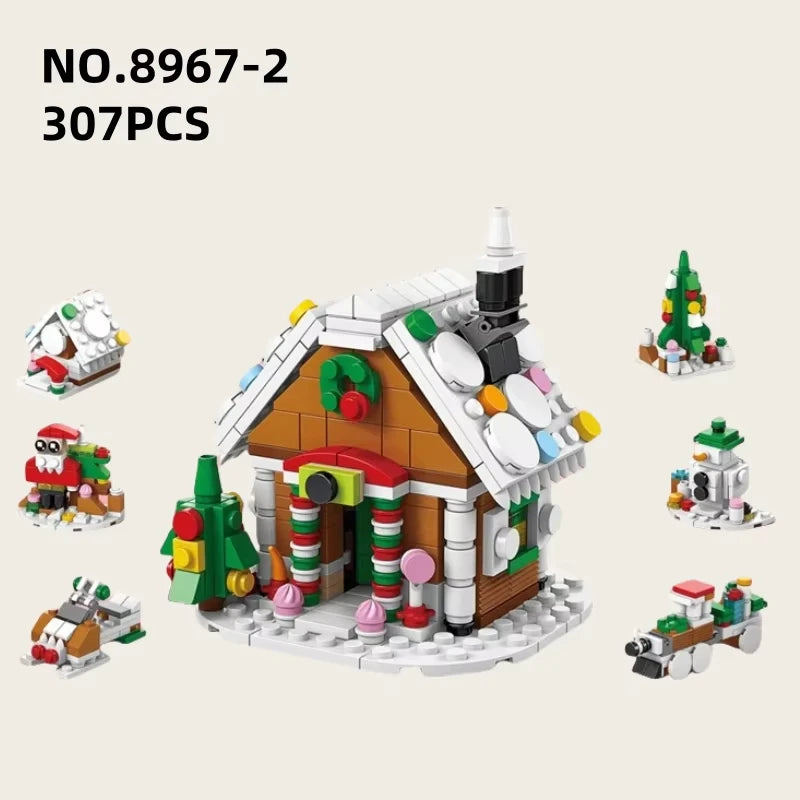 6-in-1 Kerst Bouwstenen Set met Licht | Creatief Winterdorp Speelgoed voor Kinderen