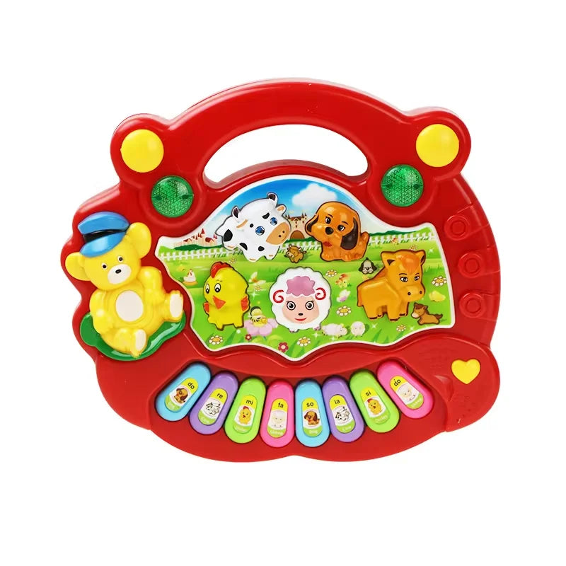 Kinder Piano Toetsenbord Set met Dierengeluiden en Knipperend Licht Baby Muziekinstrument Muzikaal Speelgoed Educatief Speelgoed Cadeaus voor Kinderen