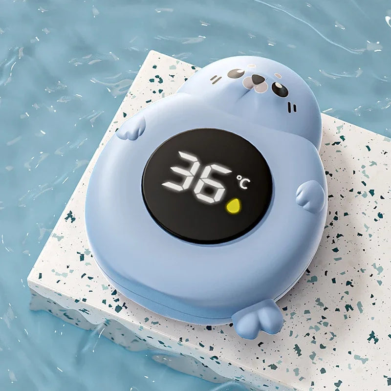 Digitale Badthermometer voor Baby's - Schattige Blauwe Zeehond Waterthermometer voor Jongens en Meisjes - Veilig Drijvend Badspeeltje met LED Display voor Kinderen