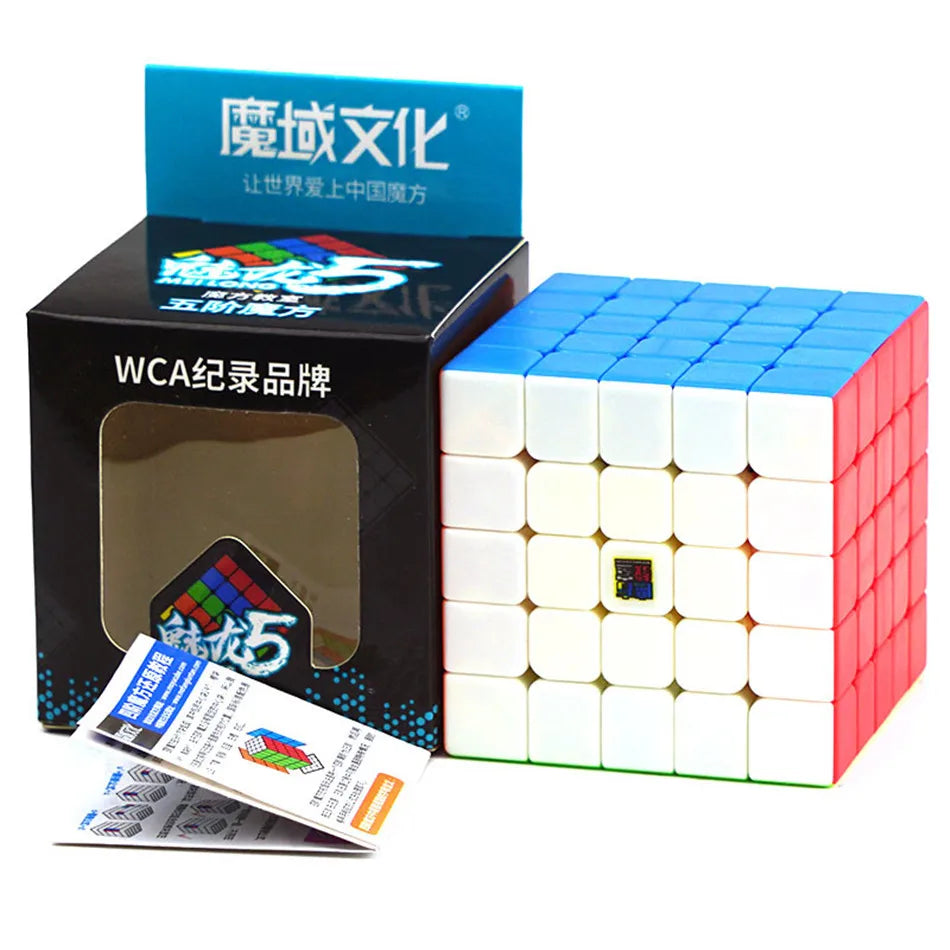 Stickerloze 5x5 Moyu Magic Cube | Professionele Speedcube Puzzel voor Kinderen | Cubing Classroom Serie